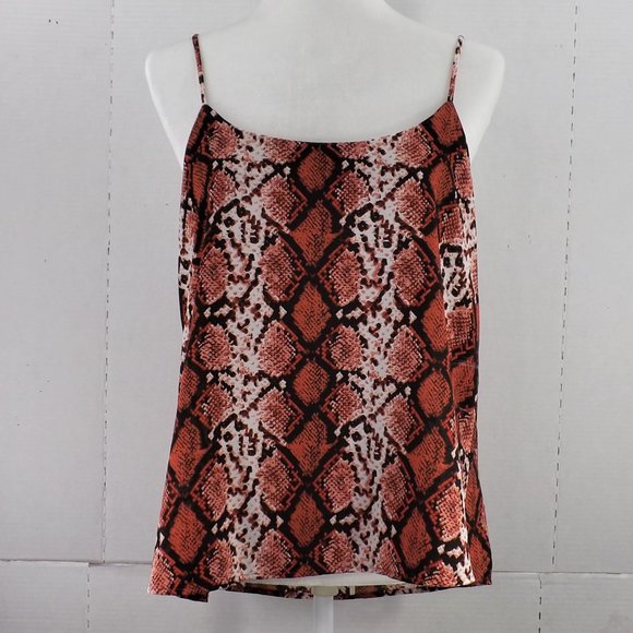 Peach Love California Tops - Peach Love Snakeskin Spaghetti Strap Camisole L